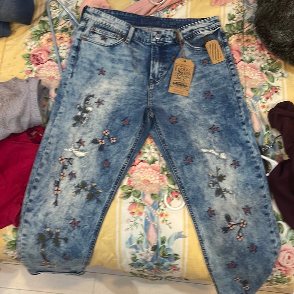Lucky Brand jeans. New new new tags still on. Very cute designs